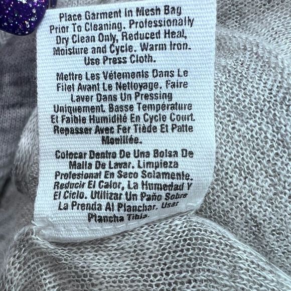 PURE DKNY GRAY MARLED LINEN SHORT SLEEVE MULTIWAY DRAPE FRONT OPEN CARDIGAN - Picture 13 of 14